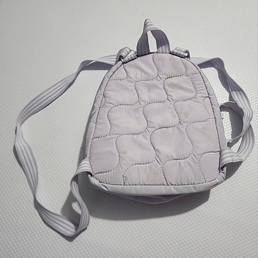 Adidas Pre Owned Linear Mini Backpack purple hue fair Condition Stains On Back - Picture 11 of 16